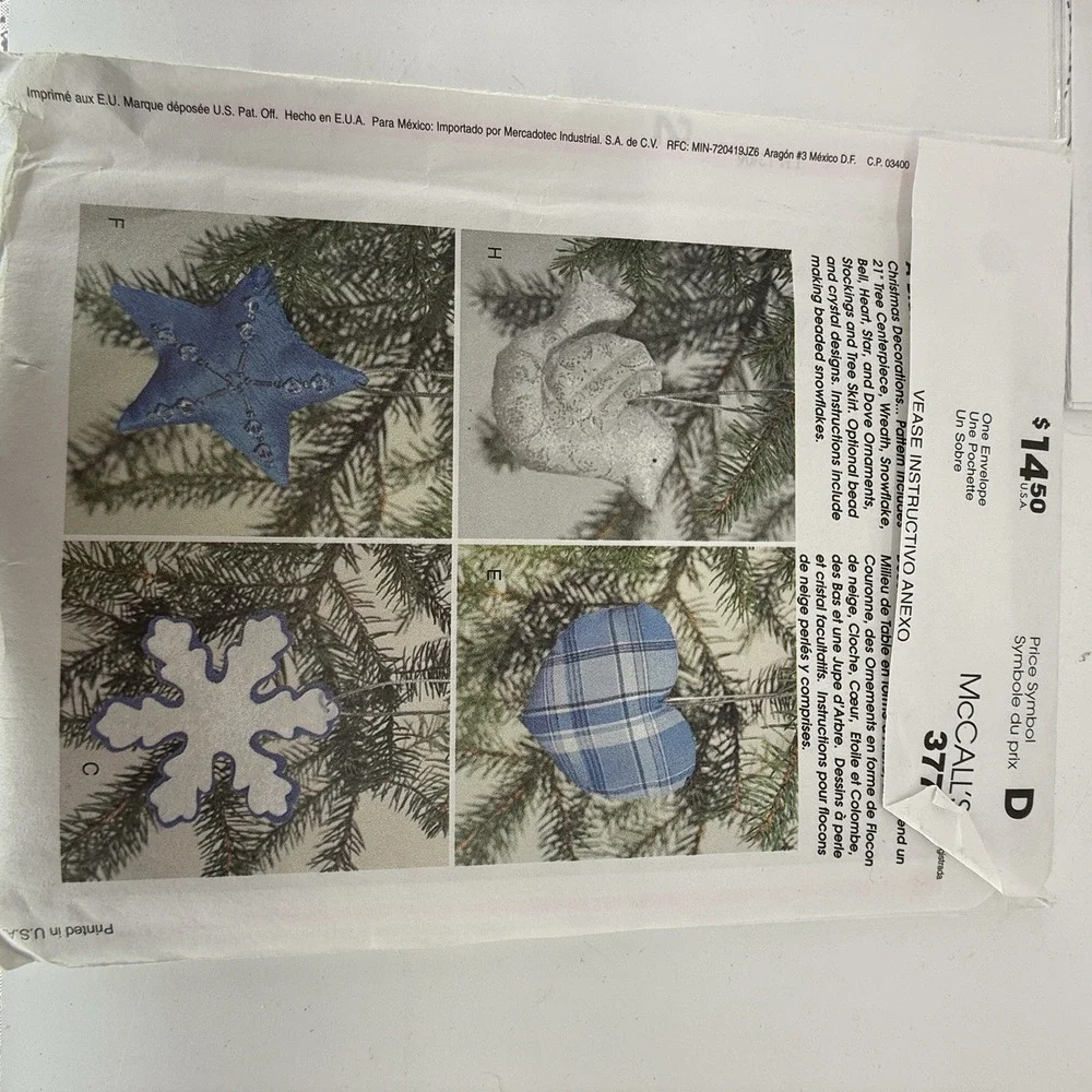 McCalls Simplicity Crafts‎ Pattern for Christmas Decor Kringle 3777 Uncut-FF